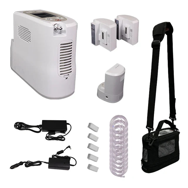 Kingon P2 Portable Oxygen Concentrator kit contents. Shop now at Kingon.
