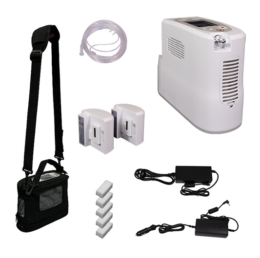 Kingon P2 Portable Oxygen Concentrator Essential Package contents. Shop now at Kingon Pacific.