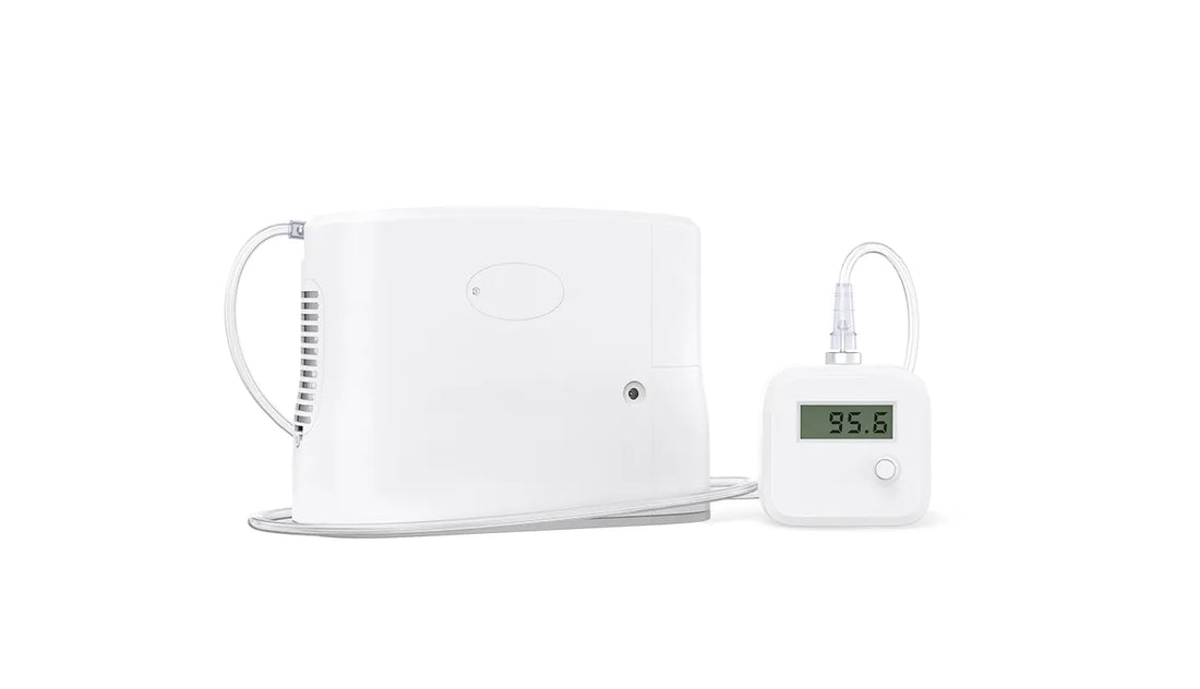 Kingon P2 portable oxygen concentrator with an oxygen purity reader. Shop now at Kingon.
