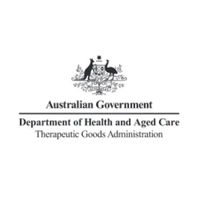 Australian Government Department of Health and Aged Care Therapeutic Goods Administration logo.